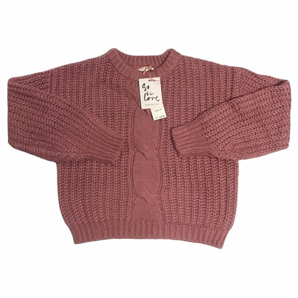 Belle Du Jour Youth Girls Knit Pullover Sweater Size M-L Heather Rose Crew Neck - Picture 2 of 9